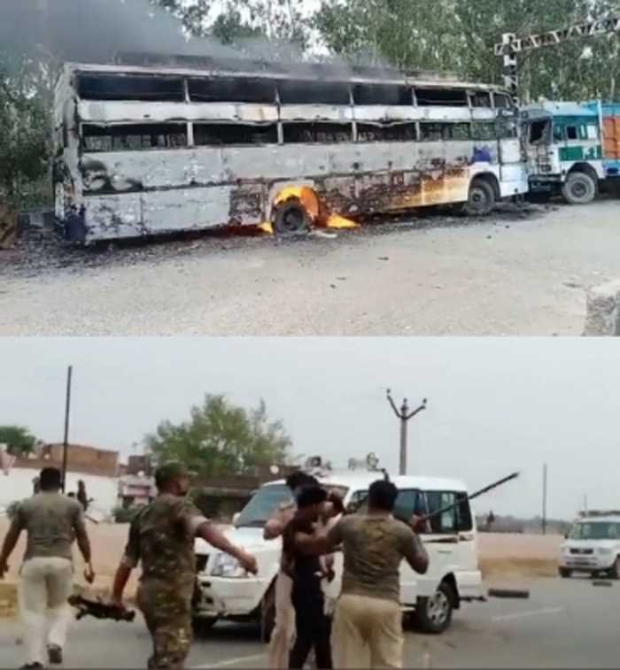 अग्निपथ योजना के विरोध में बिहार बंद शुरू, बस, ट्रक फूंके